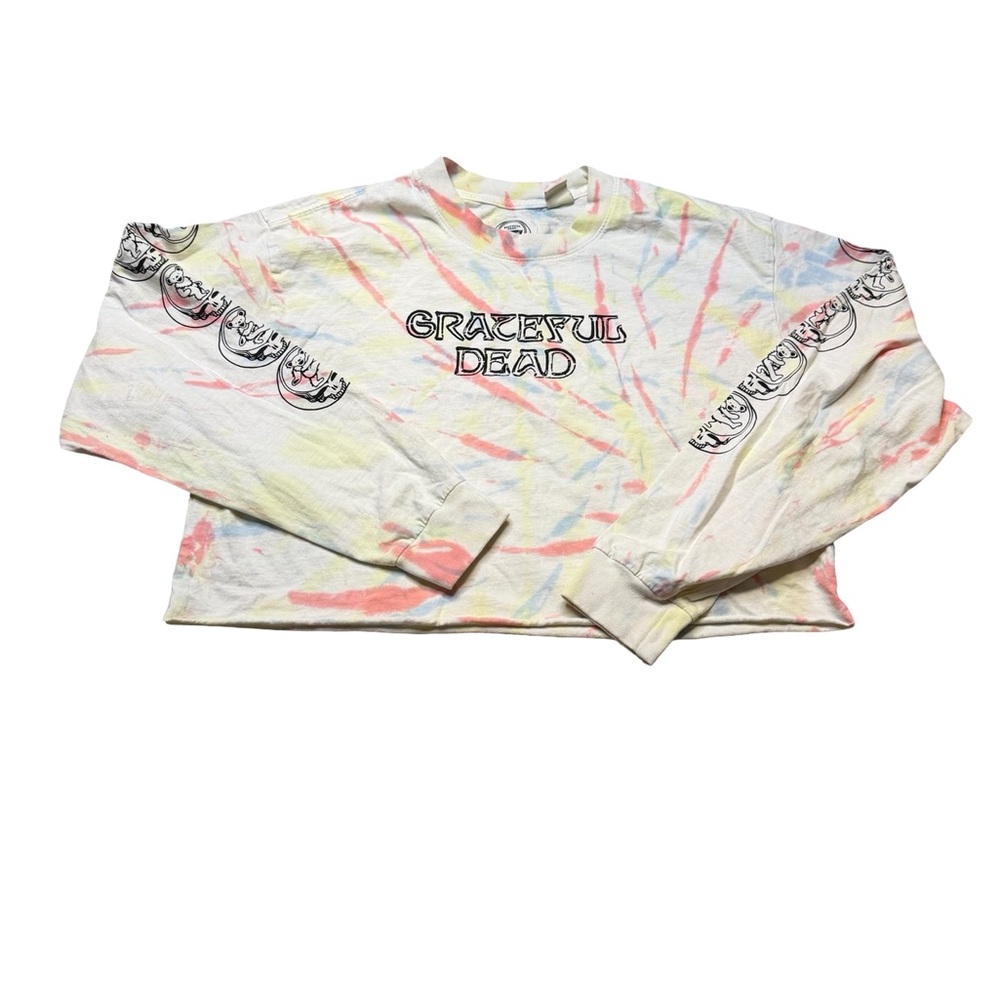 ✨🎸‎ Levi’s x Grateful Dead Tie-Dye Long Sleeve Cropped Graphic Tee Small 🎸✨